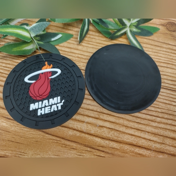 Miami Heat Car Cup Coasters Set Of 2 - Picture 3 of 5